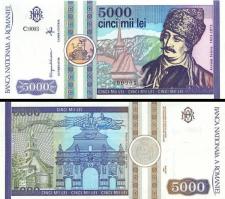 *5000 Lei Rumunsko 1992, P103 UNC - Kliknutím na obrázok zatvorte -